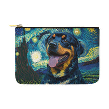 Load image into Gallery viewer, Starry Night Serenade Rottweiler Carry-All Pouch-Accessories-Accessories, Bags, Dog Dad Gifts, Dog Mom Gifts, Rottweiler-White-ONESIZE-1