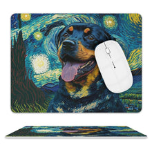 Load image into Gallery viewer, Starry Night Serenade Rottweiler Leather Mouse Pad-Accessories-Dog Dad Gifts, Dog Mom Gifts, Home Decor, Mouse Pad, Rottweiler-ONE SIZE-White-2