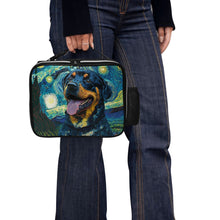 Load image into Gallery viewer, Starry Night Serenade Rottweiler Lunch Bag-Accessories-Bags, Dog Dad Gifts, Dog Mom Gifts, Lunch Bags, Rottweiler-Black-ONE SIZE-4