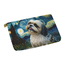 Load image into Gallery viewer, Starry Night Serenade Shih Tzu Carry-All Pouch-Accessories-Accessories, Bags, Dog Dad Gifts, Dog Mom Gifts, Shih Tzu-White-ONESIZE-4
