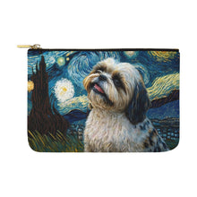 Load image into Gallery viewer, Starry Night Serenade Shih Tzu Carry-All Pouch-Accessories-Accessories, Bags, Dog Dad Gifts, Dog Mom Gifts, Shih Tzu-White-ONESIZE-1
