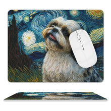Load image into Gallery viewer, Starry Night Serenade Shih Tzu Leather Mouse Pad-Accessories-Dog Dad Gifts, Dog Mom Gifts, Home Decor, Mouse Pad, Shih Tzu-ONE SIZE-White-2