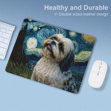Load image into Gallery viewer, Starry Night Serenade Shih Tzu Leather Mouse Pad-Accessories-Dog Dad Gifts, Dog Mom Gifts, Home Decor, Mouse Pad, Shih Tzu-ONE SIZE-White-3