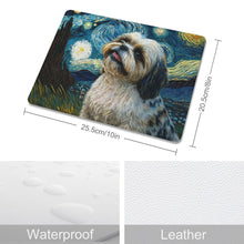 Load image into Gallery viewer, Starry Night Serenade Shih Tzu Leather Mouse Pad-Accessories-Dog Dad Gifts, Dog Mom Gifts, Home Decor, Mouse Pad, Shih Tzu-ONE SIZE-White-1