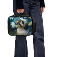 Load image into Gallery viewer, Starry Night Serenade Shih Tzu Lunch Bag-Accessories-Bags, Dog Dad Gifts, Dog Mom Gifts, Lunch Bags, Shih Tzu-Black-ONE SIZE-4