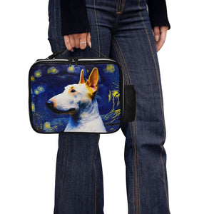 Starry Night Serenade White Bull Terrier Lunch Bag-Accessories-Bags, Bull Terrier, Dog Dad Gifts, Dog Mom Gifts, Lunch Bags-Black-ONE SIZE-2