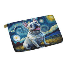 Load image into Gallery viewer, Starry Night Serenade White Frenchie Carry-All Pouch-Accessories-Accessories, Bags, Dog Dad Gifts, Dog Mom Gifts, French Bulldog-White-ONESIZE-3