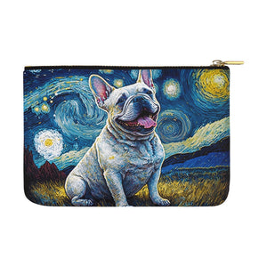 Starry Night Serenade White Frenchie Carry-All Pouch-Accessories-Accessories, Bags, Dog Dad Gifts, Dog Mom Gifts, French Bulldog-White-ONESIZE-4