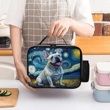 Load image into Gallery viewer, Starry Night Serenade White Frenchie Lunch Bag-Accessories-Bags, Dog Dad Gifts, Dog Mom Gifts, French Bulldog, Lunch Bags-Black-ONE SIZE-2