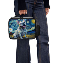 Load image into Gallery viewer, Starry Night Serenade White Frenchie Lunch Bag-Accessories-Bags, Dog Dad Gifts, Dog Mom Gifts, French Bulldog, Lunch Bags-Black-ONE SIZE-4
