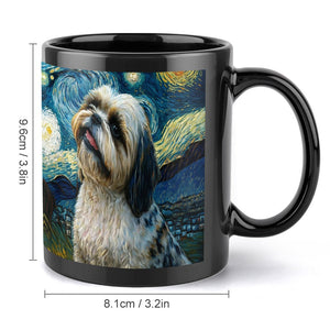 Starry Night Shih Tzu Coffee Mug-Mug-Home Decor, Mugs, Shih Tzu-ONE SIZE-Black-4