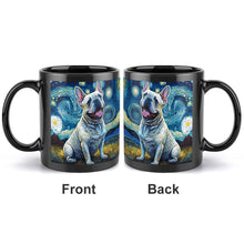 Load image into Gallery viewer, Starry Night White Frenchie Coffee Mug-Mug-French Bulldog, Home Decor, Mugs-ONE SIZE-Black-2