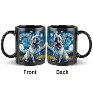 Starry Night White Frenchie Coffee Mug-Mug-French Bulldog, Home Decor, Mugs-ONE SIZE-Black-2