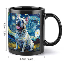 Load image into Gallery viewer, Starry Night White Frenchie Coffee Mug-Mug-French Bulldog, Home Decor, Mugs-ONE SIZE-Black-4