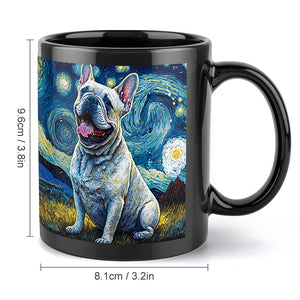 Starry Night White Frenchie Coffee Mug-Mug-French Bulldog, Home Decor, Mugs-ONE SIZE-Black-4