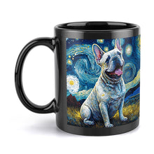 Load image into Gallery viewer, Starry Night White Frenchie Coffee Mug-Mug-French Bulldog, Home Decor, Mugs-ONE SIZE-Black-5
