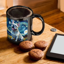 Load image into Gallery viewer, Starry Night White Frenchie Coffee Mug-Mug-French Bulldog, Home Decor, Mugs-ONE SIZE-Black-1