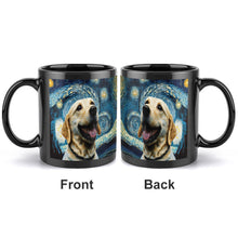 Load image into Gallery viewer, Starry Night Yellow Labrador Coffee Mug-Mug-Home Decor, Labrador, Mugs-ONE SIZE-Black-2