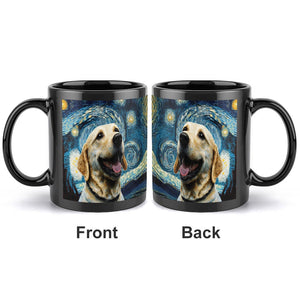 Starry Night Yellow Labrador Coffee Mug-Mug-Home Decor, Labrador, Mugs-ONE SIZE-Black-2