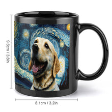 Load image into Gallery viewer, Starry Night Yellow Labrador Coffee Mug-Mug-Home Decor, Labrador, Mugs-ONE SIZE-Black-3