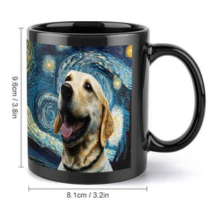 Starry Night Yellow Labrador Coffee Mug-Mug-Home Decor, Labrador, Mugs-ONE SIZE-Black-3