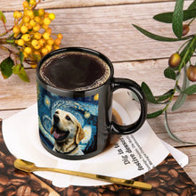 Load image into Gallery viewer, Starry Night Yellow Labrador Coffee Mug-Mug-Home Decor, Labrador, Mugs-ONE SIZE-Black-4