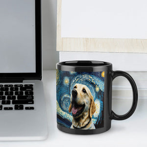 Starry Night Yellow Labrador Coffee Mug-Mug-Home Decor, Labrador, Mugs-ONE SIZE-Black-7