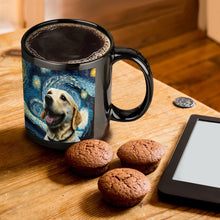 Load image into Gallery viewer, Starry Night Yellow Labrador Coffee Mug-Mug-Home Decor, Labrador, Mugs-ONE SIZE-Black-1