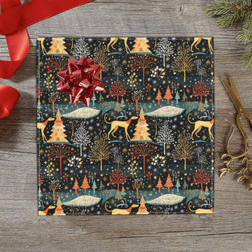 Starry Winter Walk Greyhound Whippet Christmas Gift Wrapping Paper 2 Rolls 3 360x