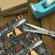 Load image into Gallery viewer, Starry Winter Walk Greyhound / Whippet Christmas Gift Wrapping Paper - 2 Rolls-Christmas Ornament-Christmas,Greyhound,Wrapping Paper-4