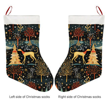 Load image into Gallery viewer, Starry Winter Walk Greyhound / Whippet Christmas Stocking-Christmas Ornament-Christmas, Greyhound, Home Decor-26X42CM-White1-3
