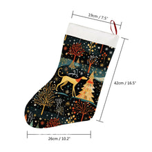 Load image into Gallery viewer, Starry Winter Walk Greyhound / Whippet Christmas Stocking-Christmas Ornament-Christmas, Greyhound, Home Decor-26X42CM-White1-4