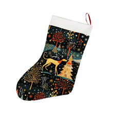 Load image into Gallery viewer, Starry Winter Walk Greyhound / Whippet Christmas Stocking-Christmas Ornament-Christmas, Greyhound, Home Decor-26X42CM-White1-1