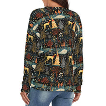 Load image into Gallery viewer, Starry Winter Walk Greyhound Women's V-Neck Christmas Sweater-Apparel-Apparel,Christmas,Dog Mom Gifts,Greyhound,Sweater,Sweatshirt-2