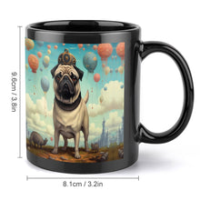 Load image into Gallery viewer, Steampunk Pug with Hot Air Balloons Coffee Mug-2