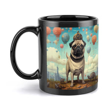Load image into Gallery viewer, Steampunk Pug with Hot Air Balloons Coffee Mug-5
