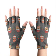 Load image into Gallery viewer, Strawberry Tart Shiba Inus Touch Screen Gloves-Accessories-Accessories,Dog Dad Gifts,Dog Mom Gifts,Gloves,Shiba Inu-Gray-Fingerless Gloves-3