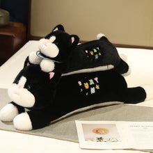 Load image into Gallery viewer, Stretch Time Black and White Cat Stuffed Animal Plush Toys-4