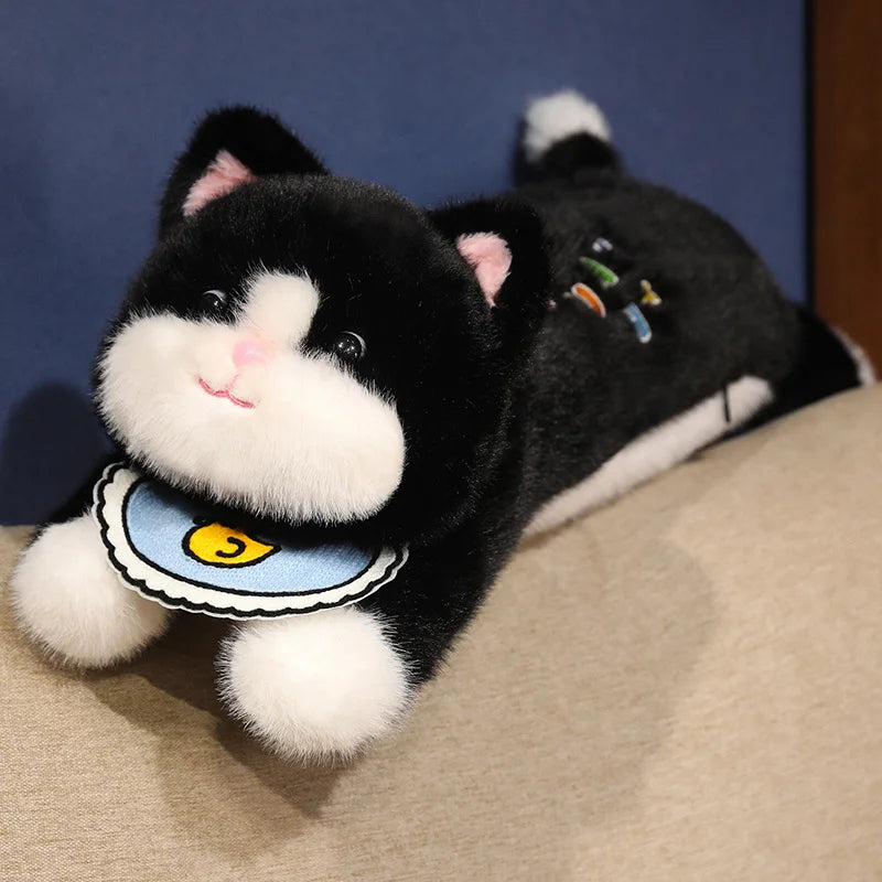 Stretch Time Black and White Cat Stuffed Animal Plush Toys