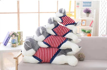 Load image into Gallery viewer, Striped Sweater Husky Stuffed Animal Plushies - Small to Giant Size-Stuffed Animals-Siberian Husky, Stuffed Animal-11