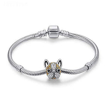 Load image into Gallery viewer, Image of a stone studded boston terrier pandora charm