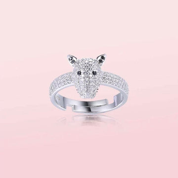 Studded Bull Terrier Silver RingDog Themed Jewellery