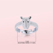 Studded Bull Terrier Silver RingDog Themed Jewellery