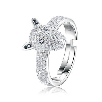 Studded Bull Terrier Silver RingDog Themed Jewellery