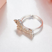 Load image into Gallery viewer, Image of silver dachshund ring