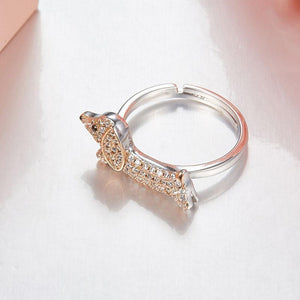 Image of silver dachshund ring