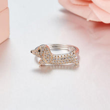 Load image into Gallery viewer, Image of dachshund silver ring