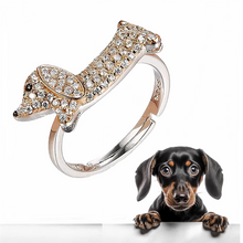 Load image into Gallery viewer, Image of a Dachshund ring with a Black and Tan Dachshund
