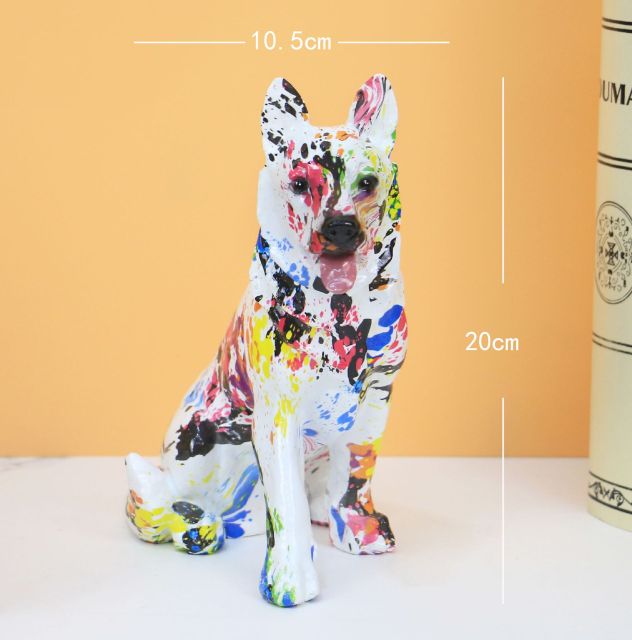 Stunning Australian Cattle Dog Design Multicolor Resin Statues-Home Decor-Australian Shepherd, Dogs, Home Decor, Statue-Blend B-3