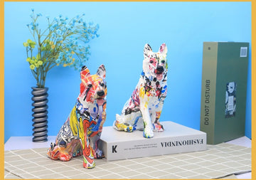 Stunning Australian Cattle Dog Design Multicolor Resin Statues-Home Decor-Australian Shepherd, Dogs, Home Decor, Statue-4
